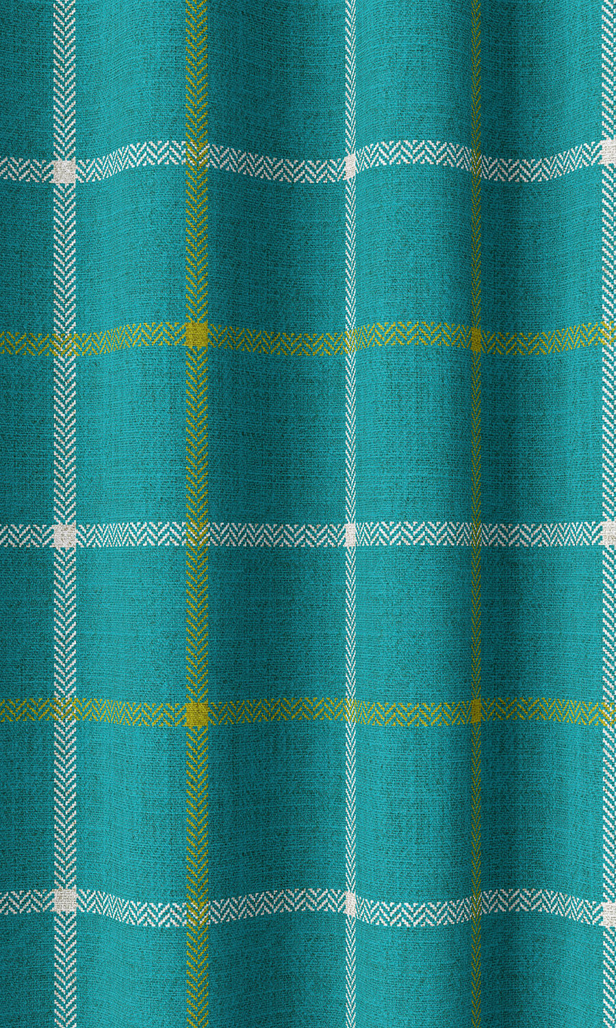 Modern Check Print Home Décor Fabric Sample (Turquoise Blue)