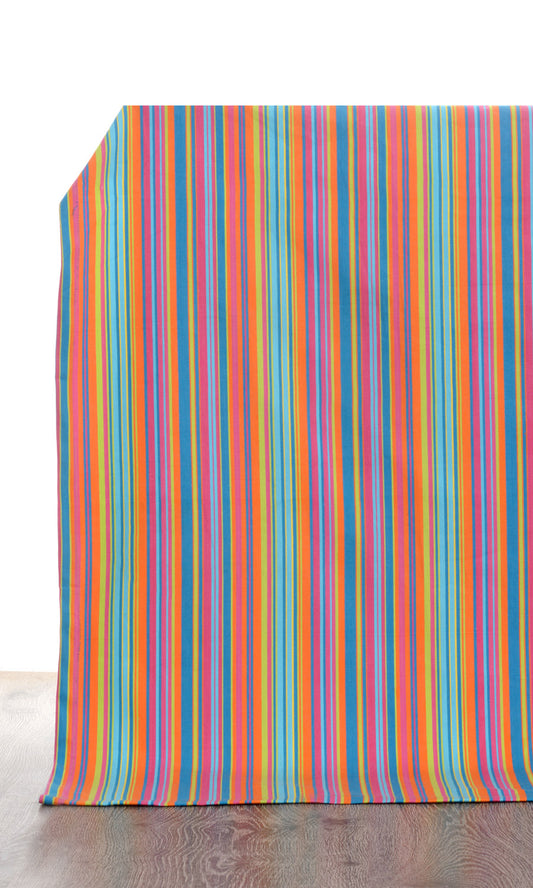 Cotton Home Décor Fabric Sample (Pink/ Blue)