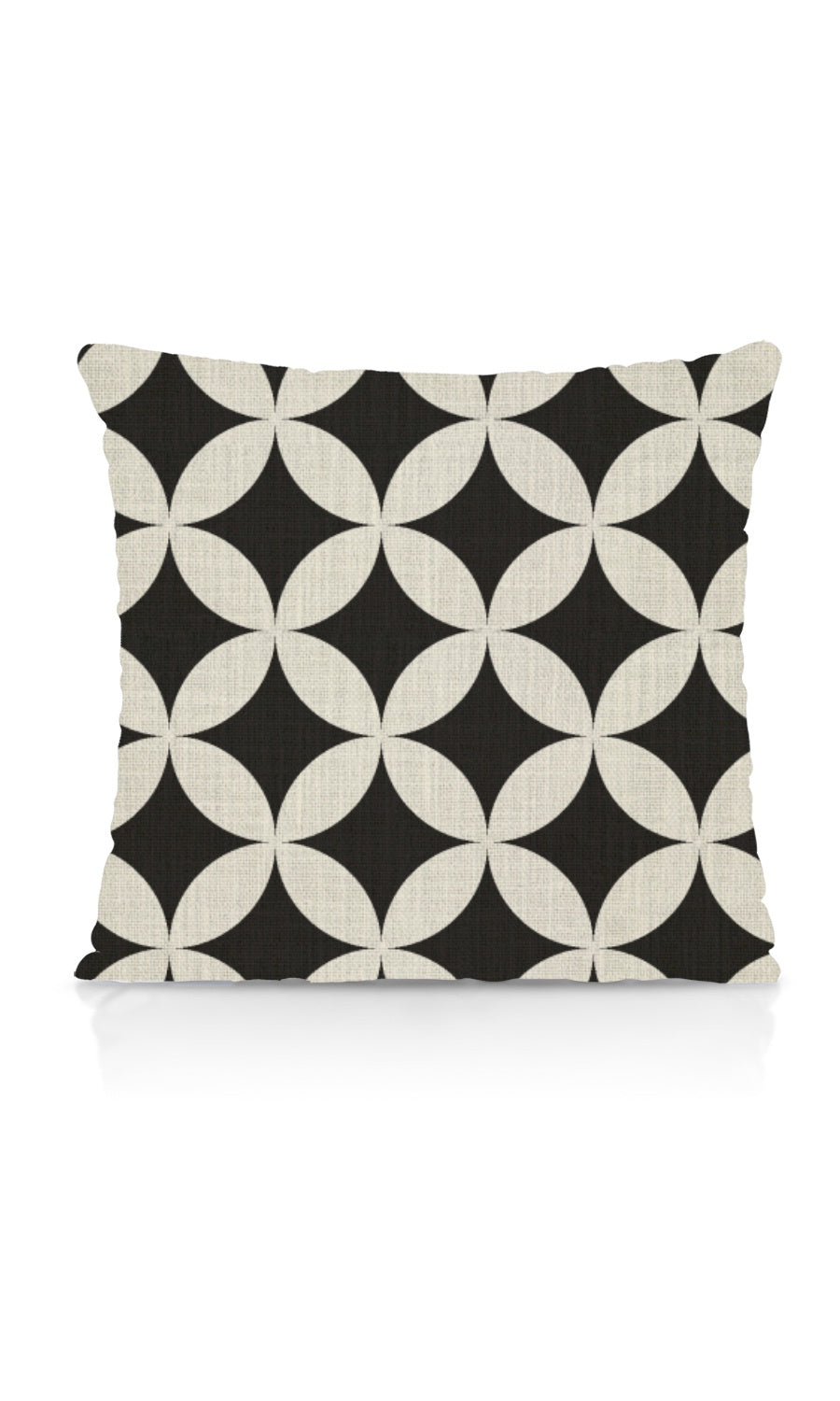 Modern Geo Print Home Textile Fabric Material By the Metre (Black/ Ivory)