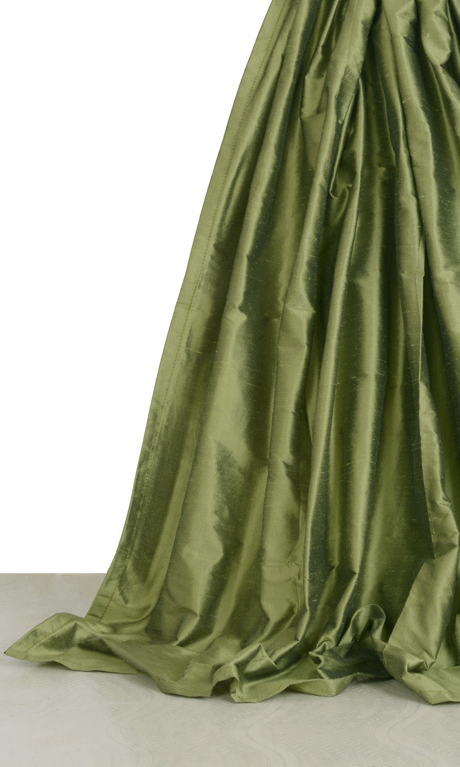 Shantung Silk Window Treatments Fabric By the Metre (Olive Green)