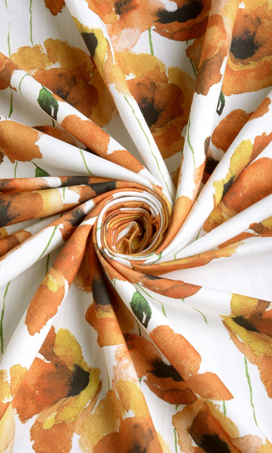 Floral Print Fabric Sample for Roman Blinds & Shades (Orange/ Yellow)