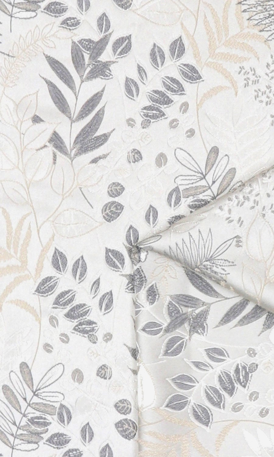 Botanical Made-to-Measure Roman Blinds (Pale Grey/ Warm White)