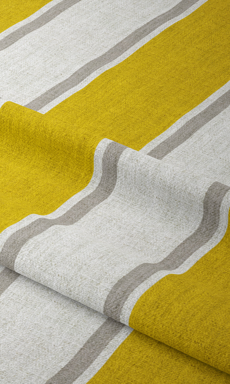 Striped Print Flat, Plain, Fake, Faux, European Relaxed Roman Blinds (Linen White/ Yellow)