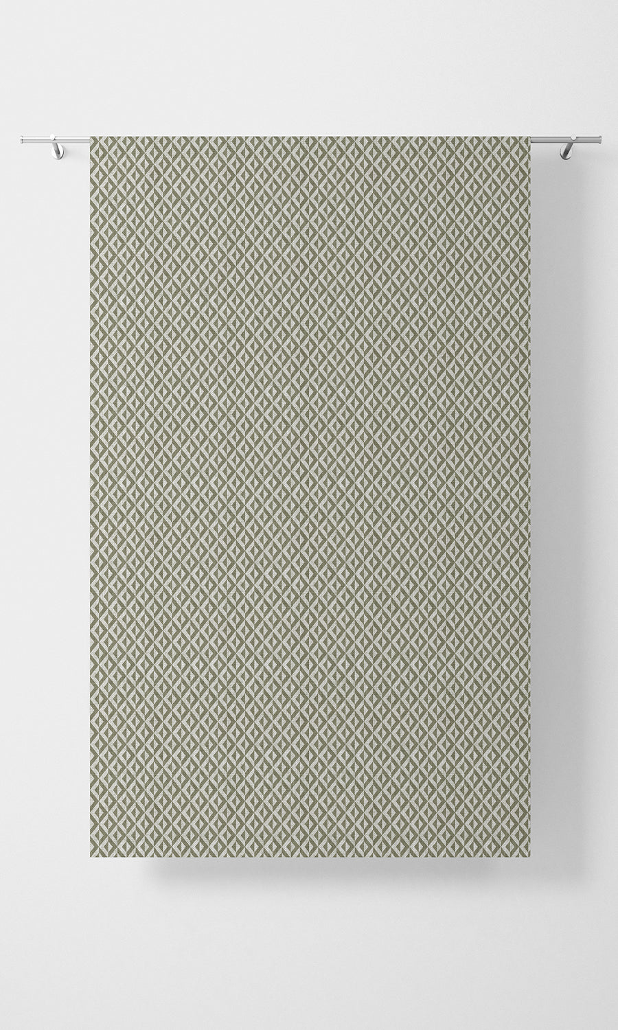 Geometric Print Home Textile Fabric Material Sample (Green/ White)