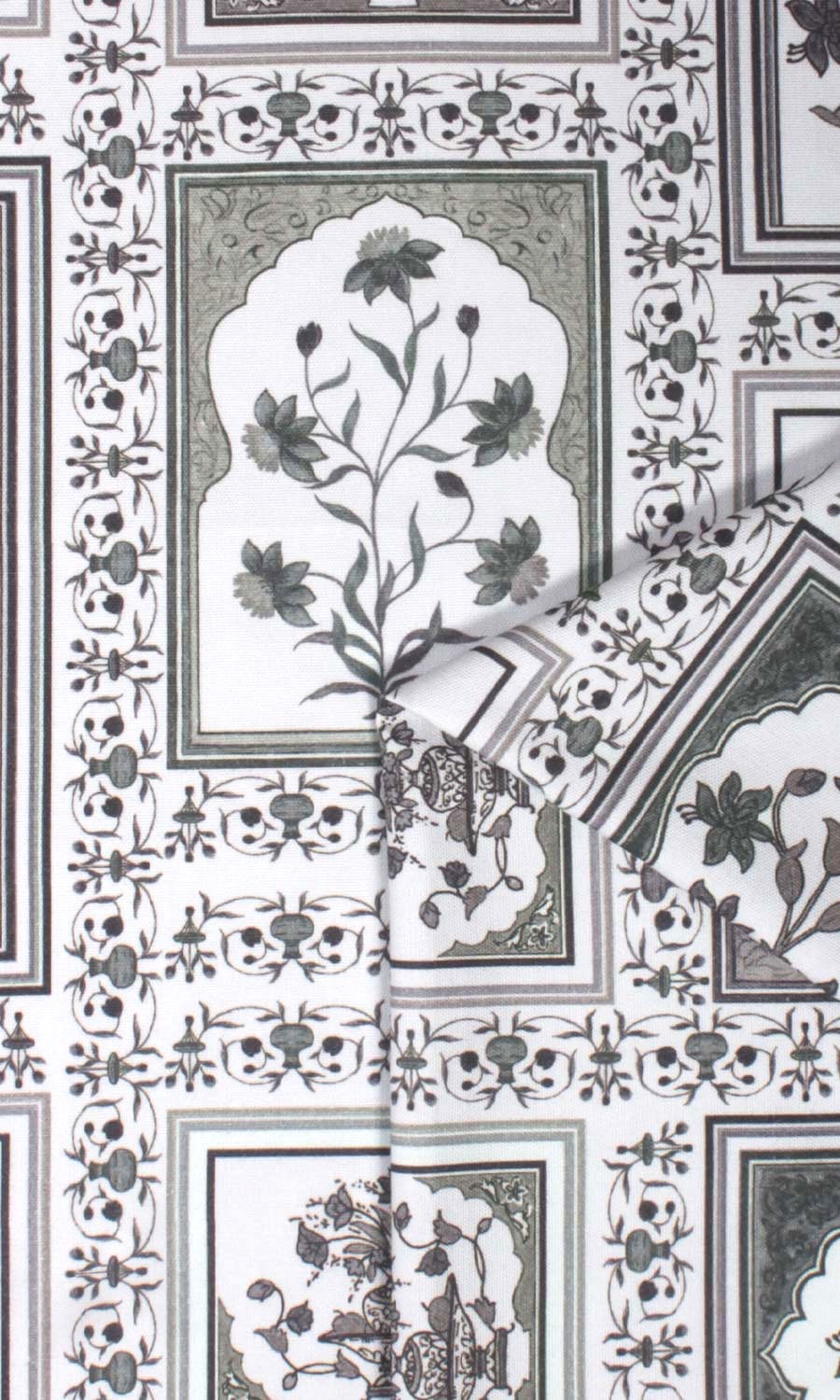 Floral Cotton Roman Blinds & Window Shades (White/ Grey)