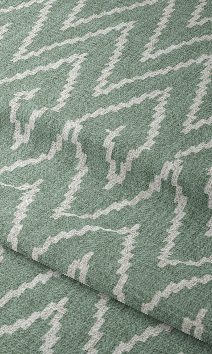 Chevron Print Window Treatments Fabric Sample (Duck Egg Blue/ White)