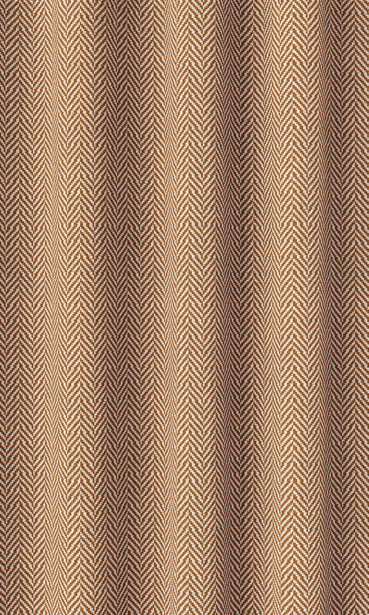 Herringbone Home Décor Fabric By the Metre (Orange/ White)
