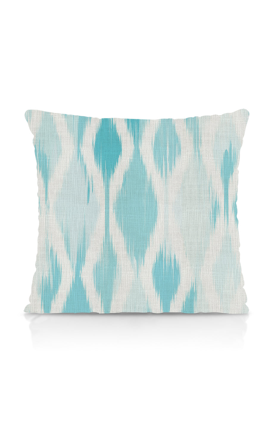 Ikat-Style Home Textile Fabric Material Sample (Eggshell White/ Blue)