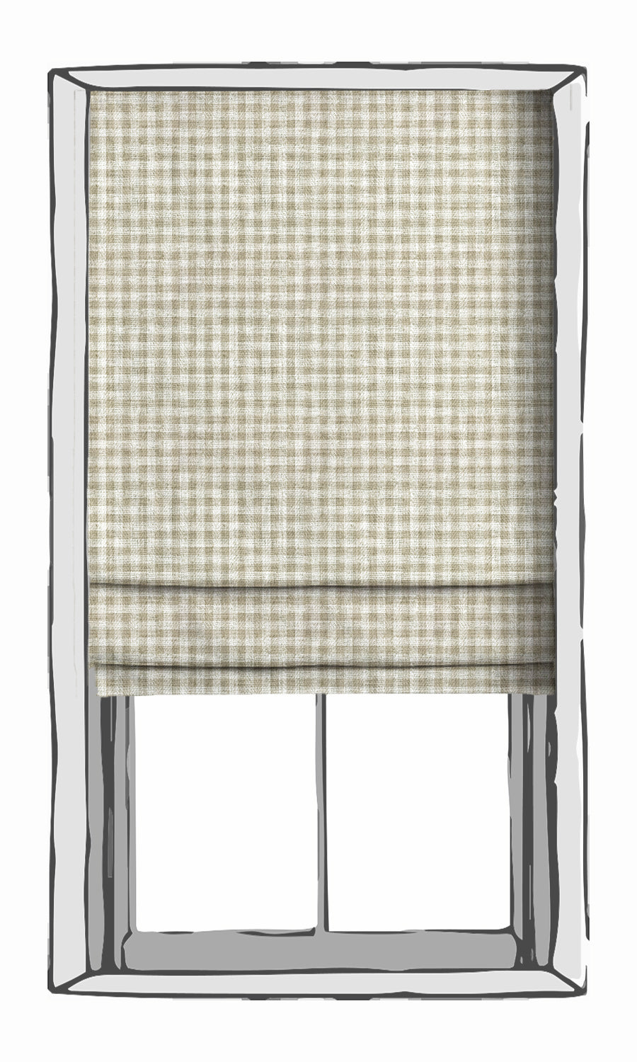 Modern Striped Roman Blinds (Beige/ White) Extra Long Short Wide
