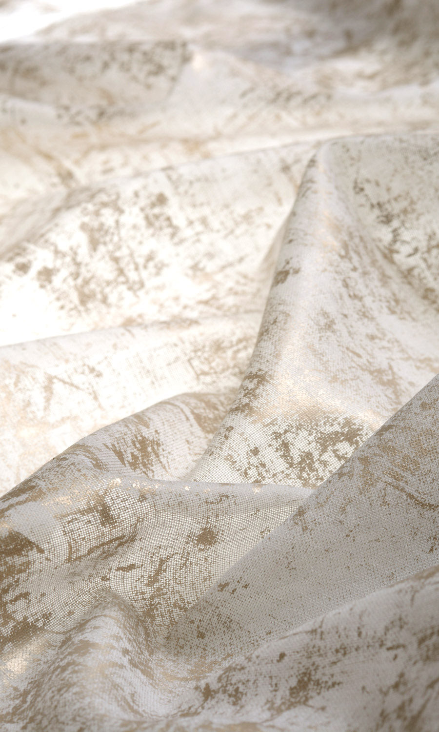 Sheer Fabric Material By the Metre (White/ Metallic Golden)
