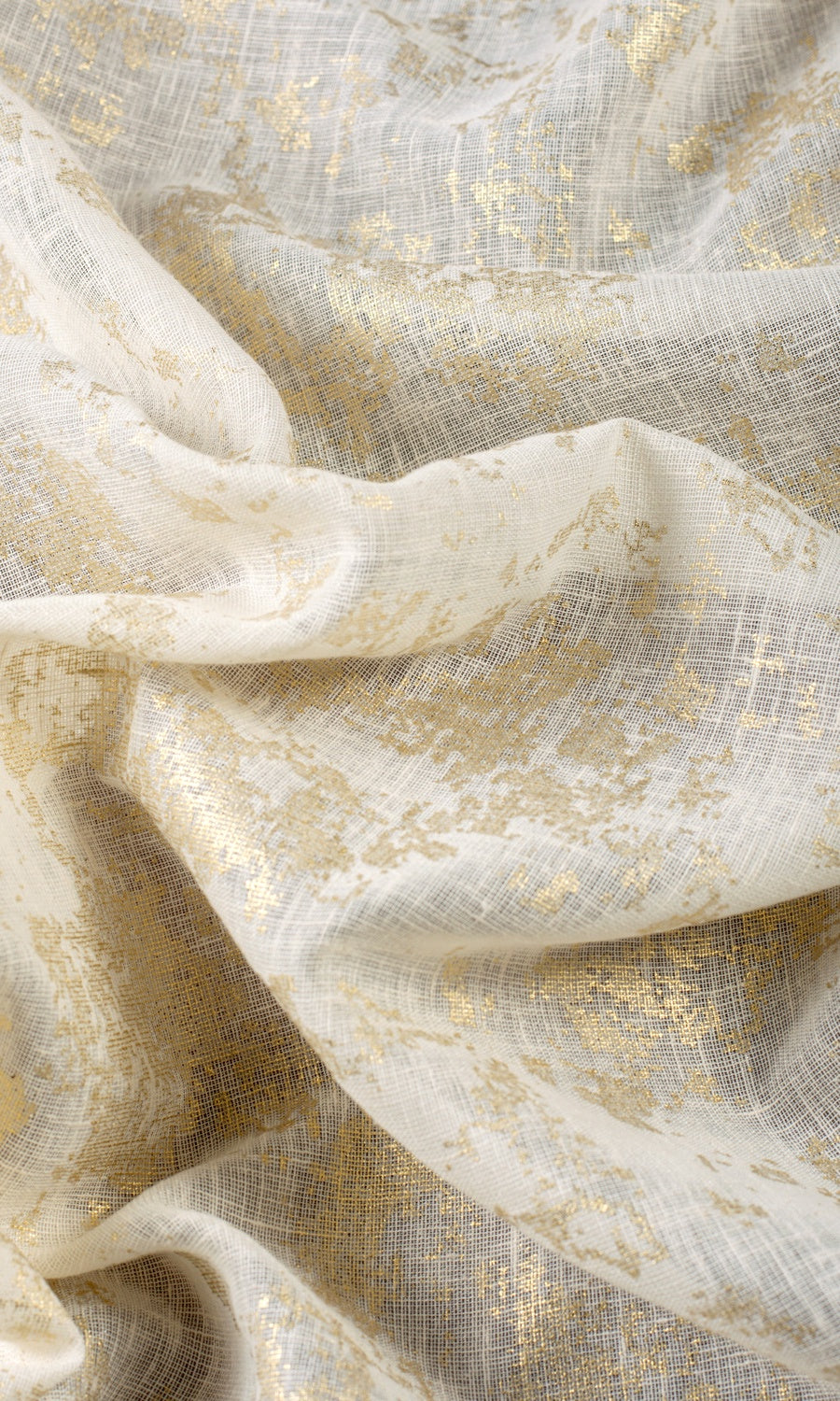 Metallic Print Semi-Sheer Made-to-Measure Roman Blinds (White/ Golden)