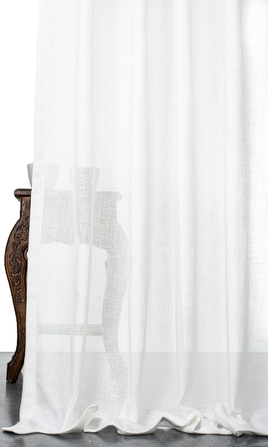 Textured Sheer Fabric Blinds (White) for Living, Bedroom, Kitchen, Bathroom