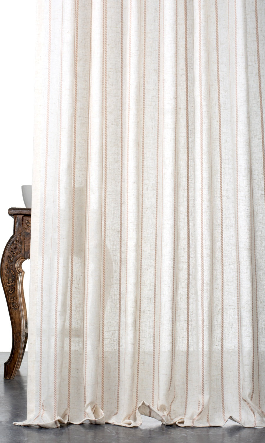 Striped Roman Blinds (Milky White/ Baby Pink) for Living, Bedroom, Kitchen, Bathroom