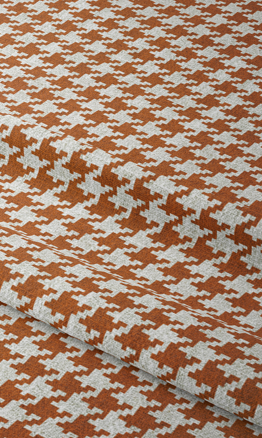 Houndstooth Shades (Burnt Orange/ White) for Living, Bedroom, Kitchen, Bathroom