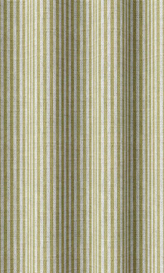 Striped Home Décor Fabric By the Metre (Green/ White)