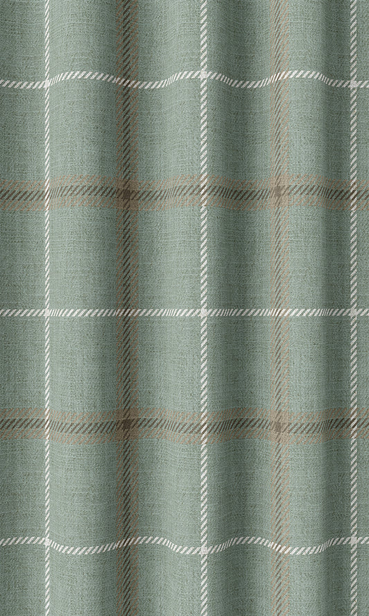 Checkered Home Décor Fabric Sample (Duck Egg Blue)