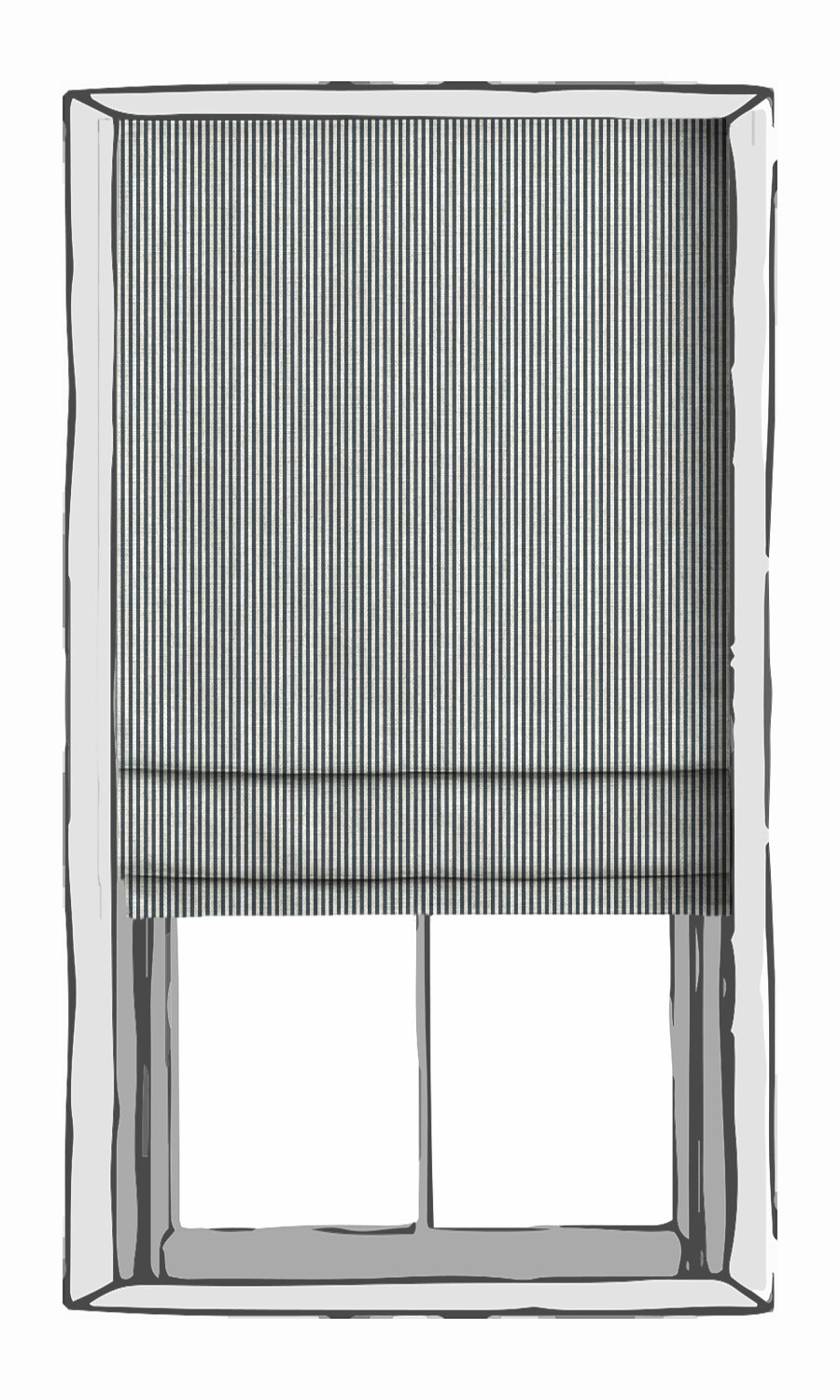 Striped Window Treatments Fabric Sample (Slate Grey)