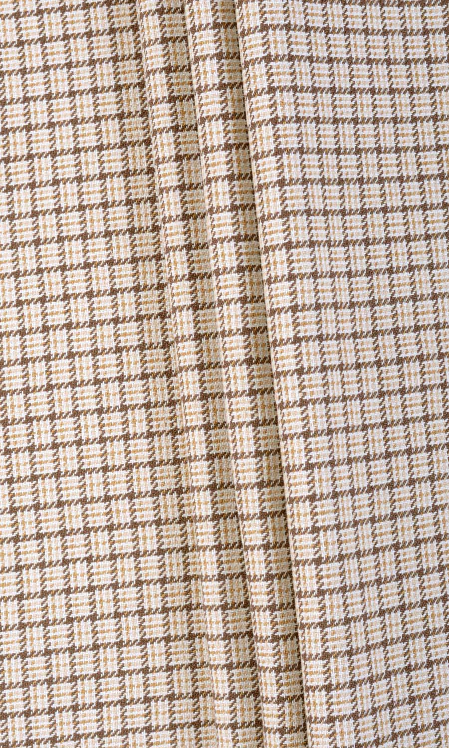 Check Cotton Home Textile Fabric Material By the Metre (Brown/ Mocha/ Cream)