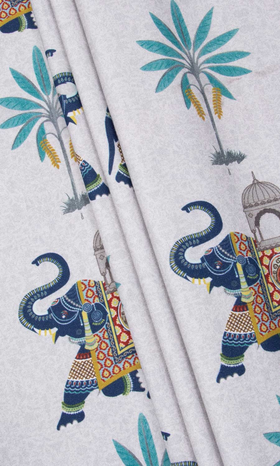 Printed Cotton Roman Blinds & Window Shades (Grey/ Blue)