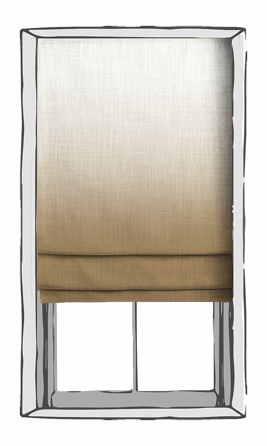 2-Tone Ombre Roman Blinds (Brown) for Living, Bedroom, Kitchen, Bathroom