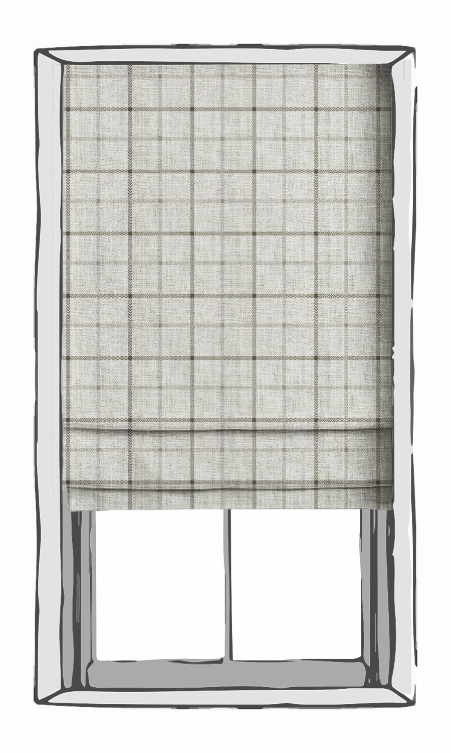 Modern Striped Print Blinds (White/ Beige) Extra Long Short Wide
