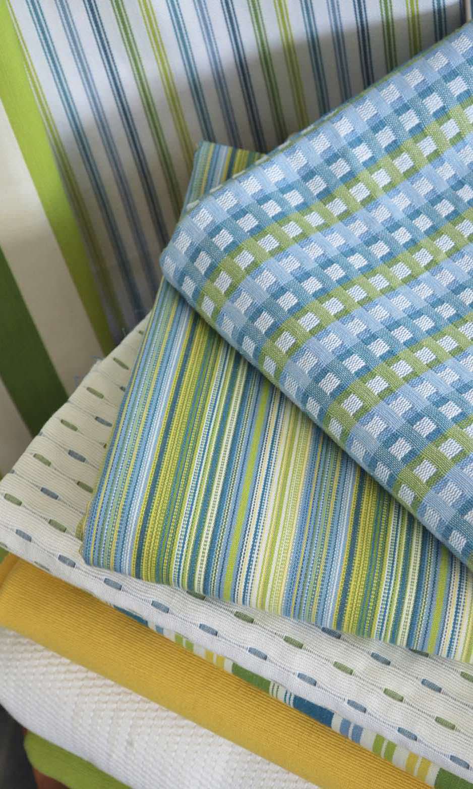 Cotton Fabric Blinds (Blue/ Green) for Living, Bedroom, Kitchen, Bathroom