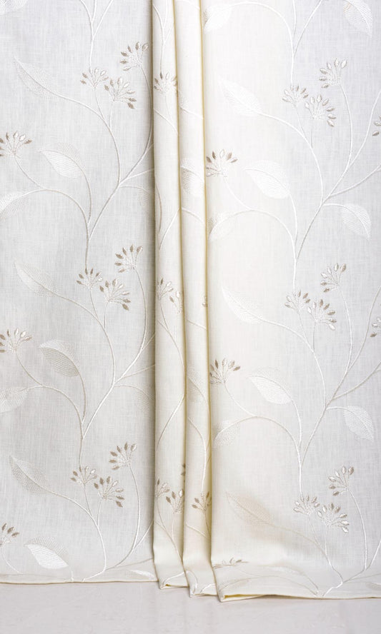 Floral Embroidery Blinds (White/ Cream)