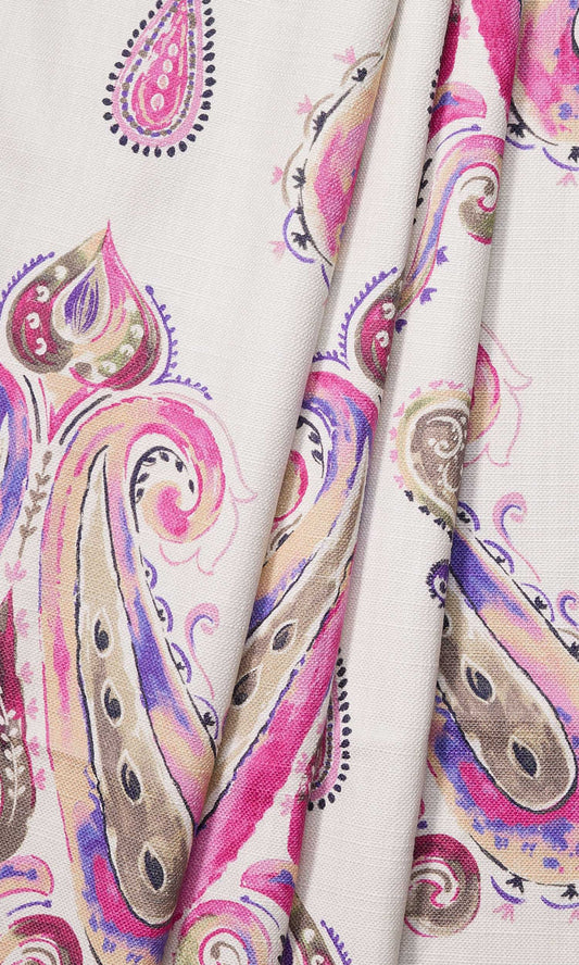 Paisley Print Home Décor Fabric By the Metre (Pink/ Purple)