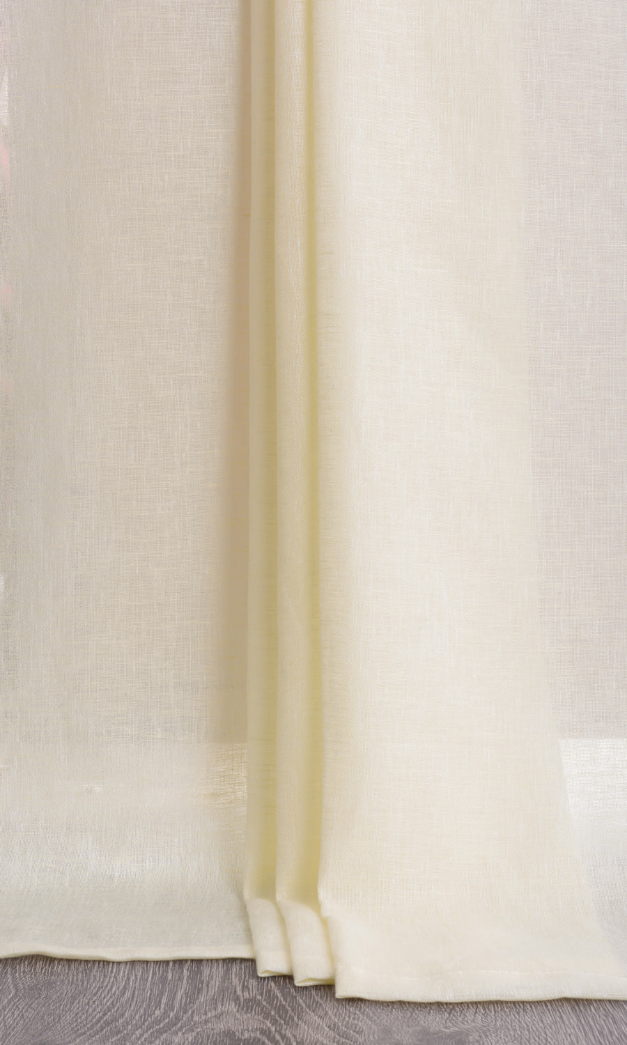 Linen Sheer Home Textile Fabric Material Sample (Warm Ivory/ Pale Yellow)