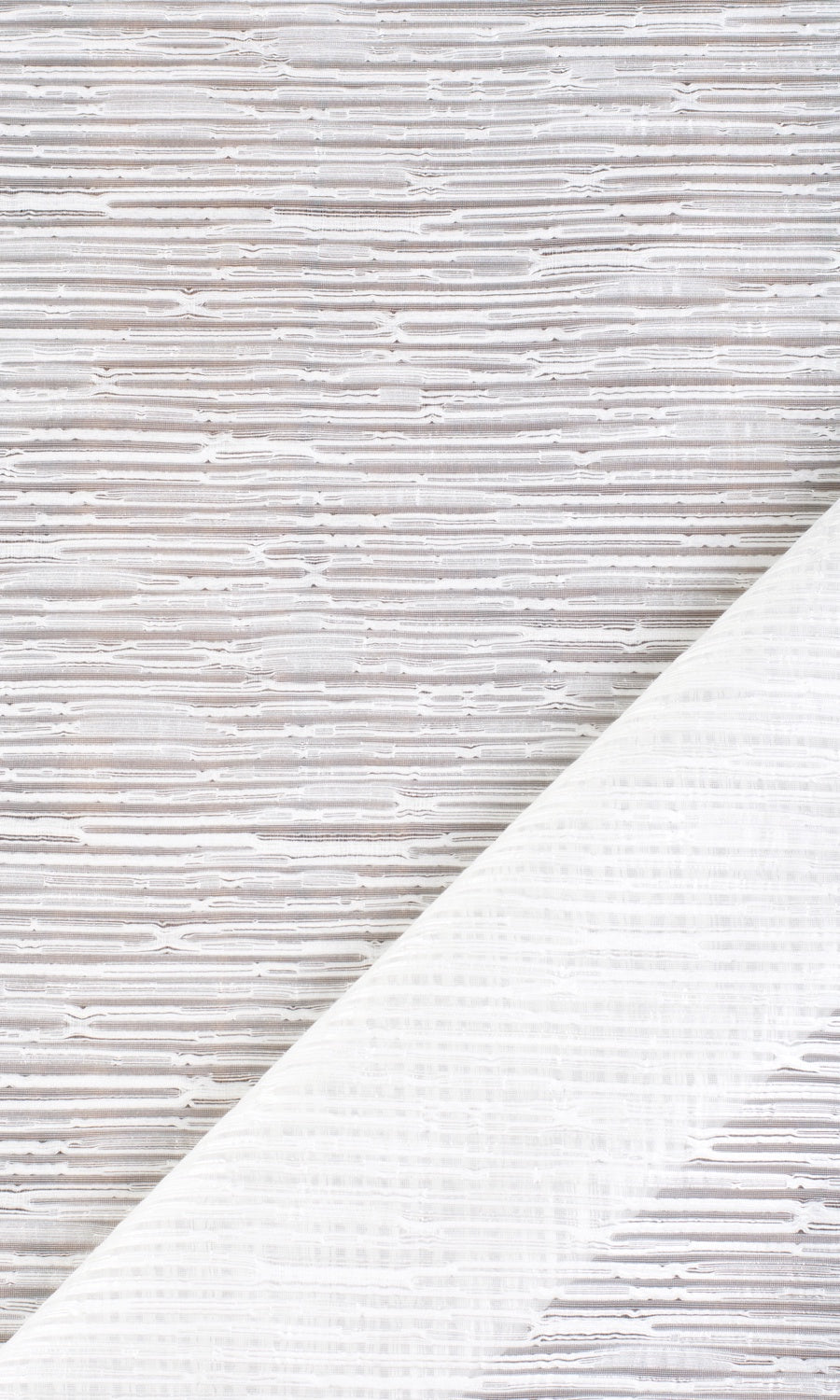 Textured Sheer Fabric Material By the Metre (White)