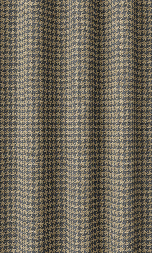 Houndstooth Home Décor Fabric By the Metre (Navy Blue/ Beige)