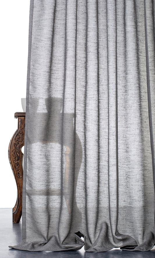 Plain Sheer Home Décor Fabric By the Metre (Dark Grey)