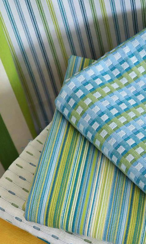 Cotton Window Treatments Fabric By the Metre (Blue/ Green/ Yellow)