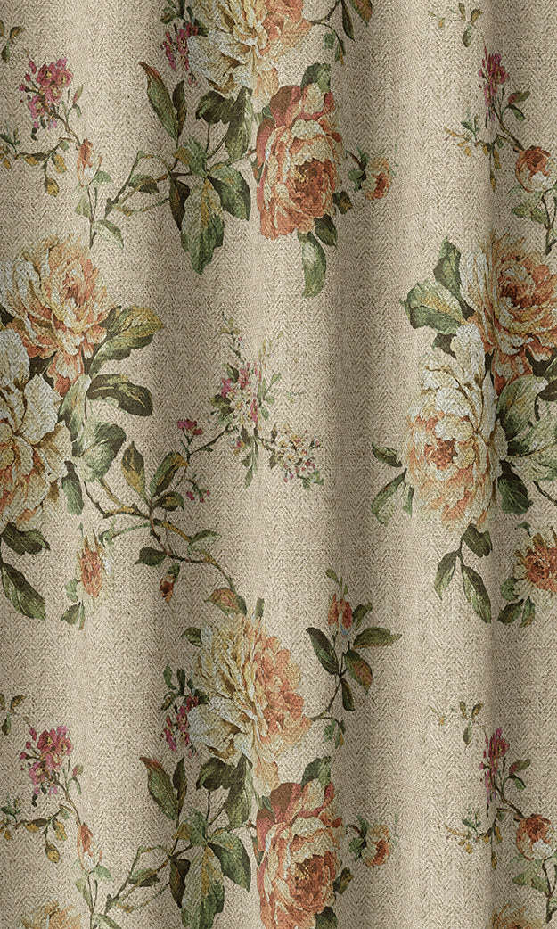 Modern Country Floral Flat, Plain, Fake, Faux, European Relaxed Roman Blinds (Yellow)