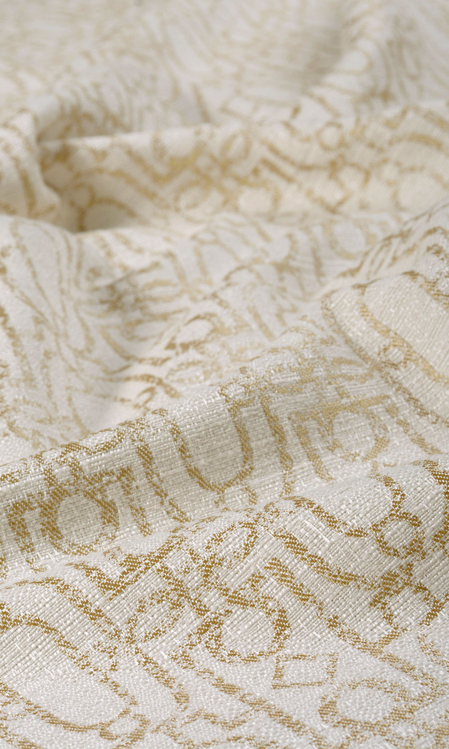 Trellis Poly-Cotton Shades (Off White/ Pale Beige) Extra Long Short Wide