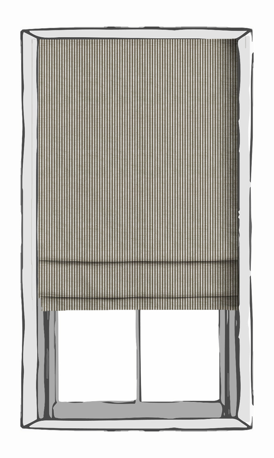 Striped Free Fabric Material Sample (Tan Brown/ White)