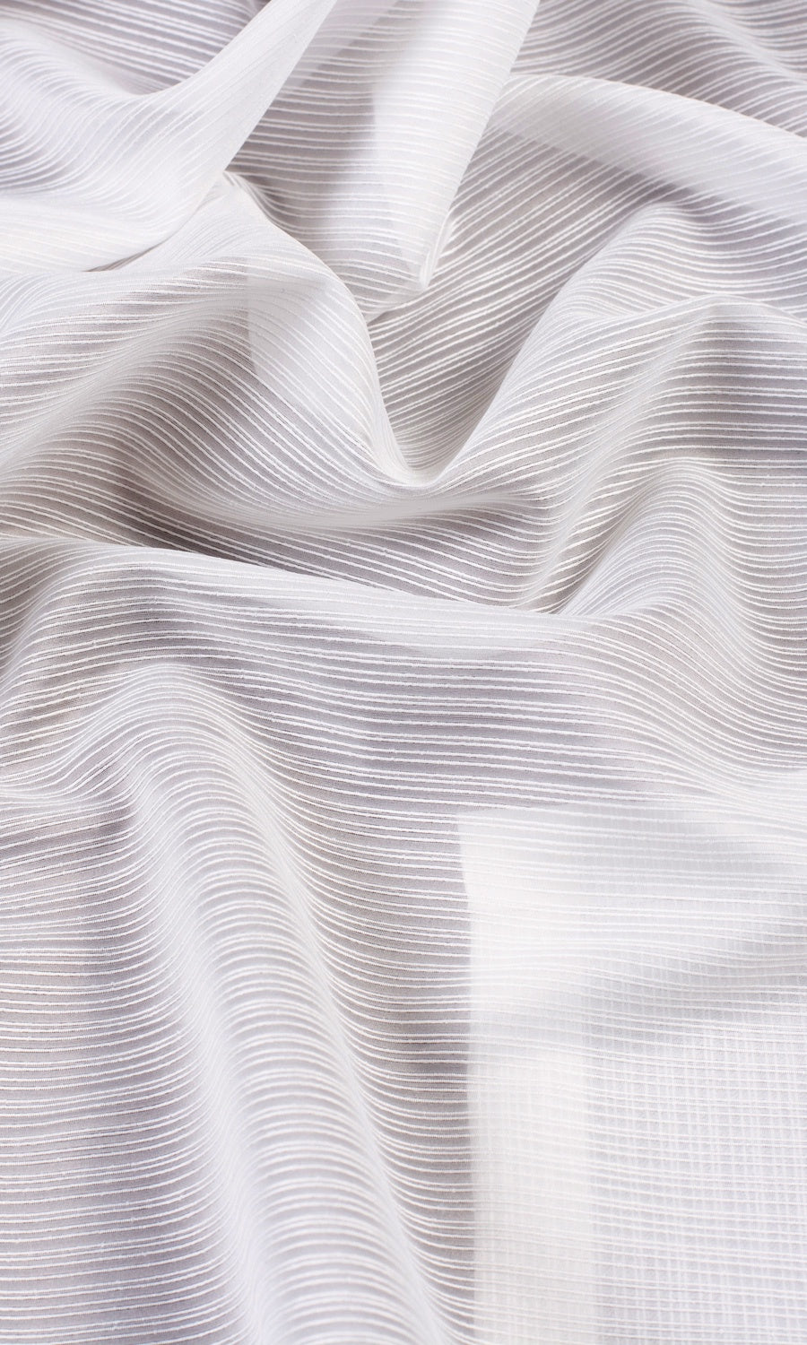 Striped Sheer Made-to-Measure Roman Blinds (White)