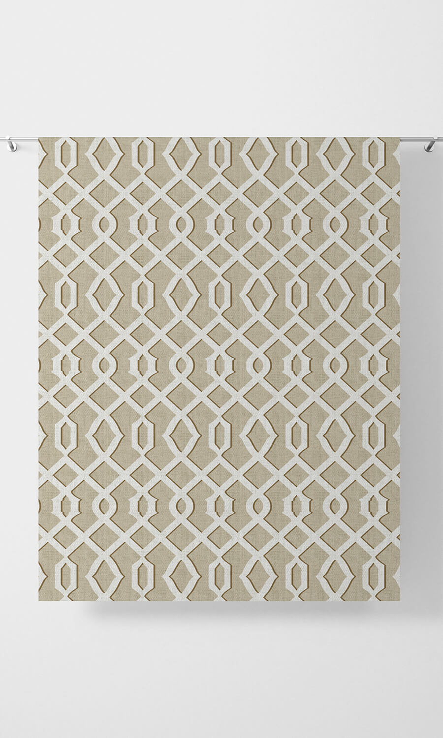 Trellis Patterned Home Décor Fabric Sample (Beige & White)
