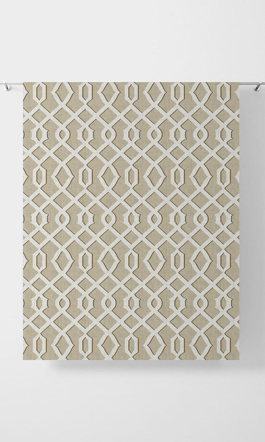 Trellis Patterned Roman Blinds (Beige & White)