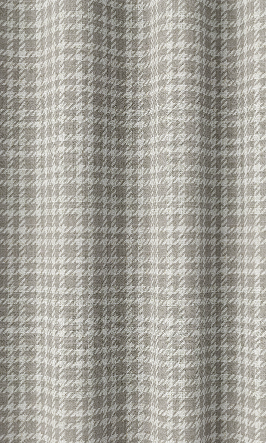 Modern Check Patterned Home Décor Fabric By the Metre (Warm Grey)