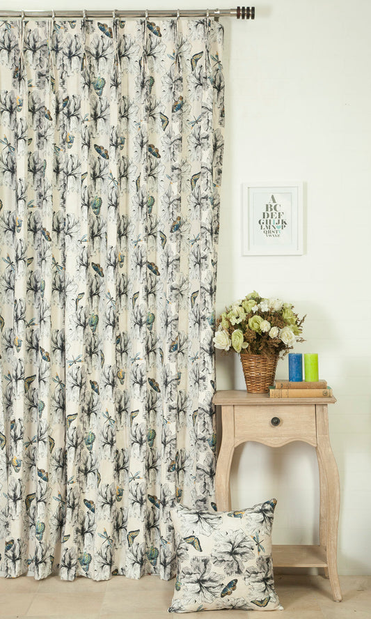 Butterfly Print Cotton Home Décor Fabric Sample (Yellow)