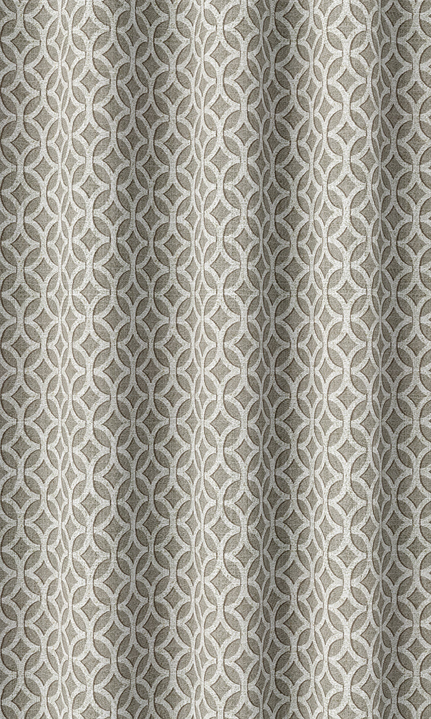 Geometric Print Flat, Plain, Fake, Faux, European Relaxed Roman Blinds (Warm Grey)