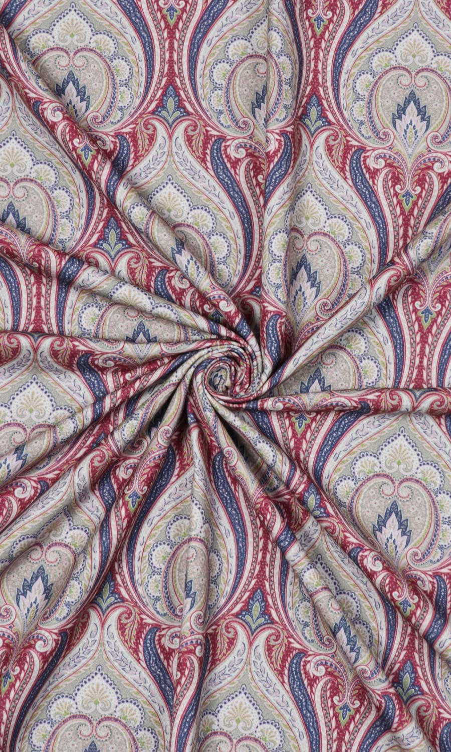 Floral Damask Roman Shades (Red/ Blue) Extra Long Short Wide