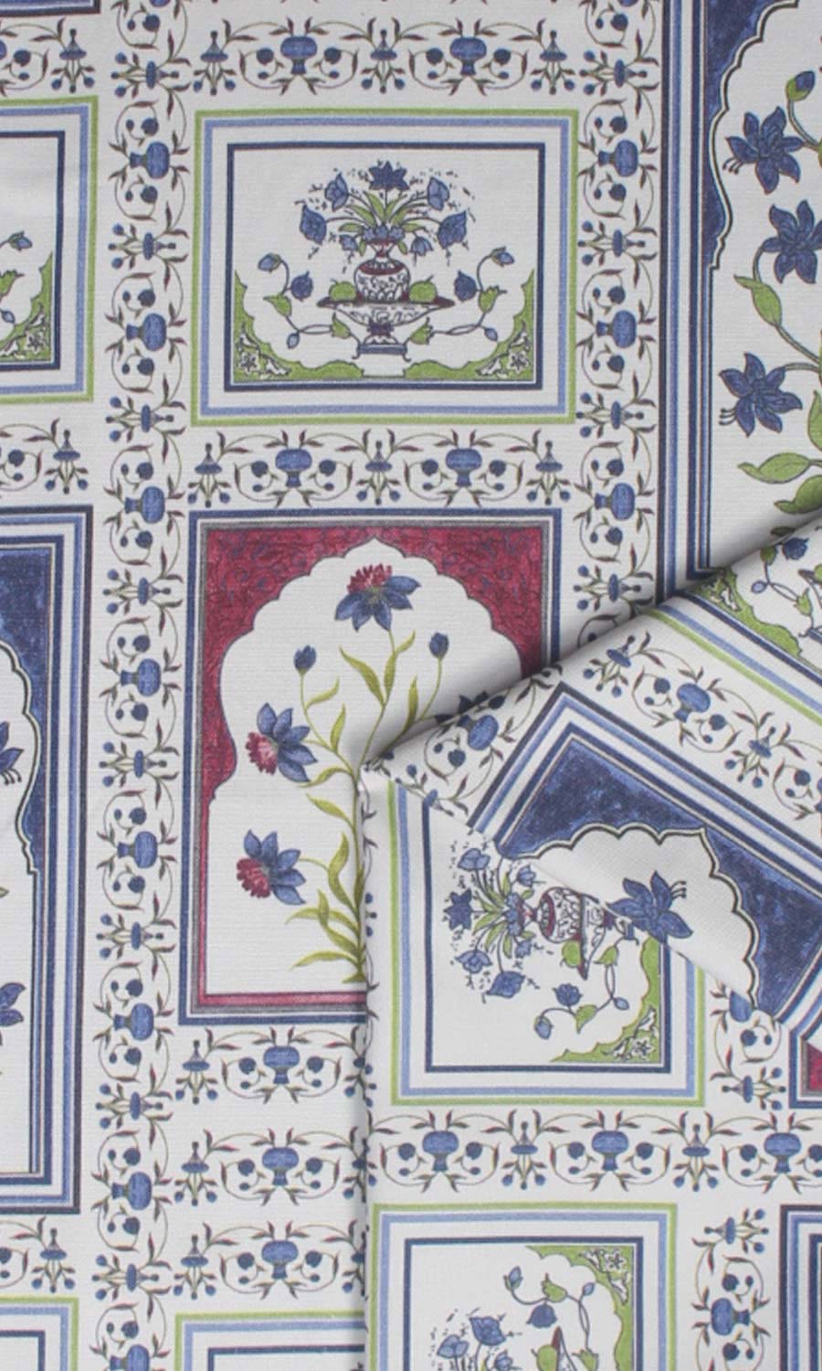 Floral Cotton Flat, Plain, Fake, Faux, European Relaxed Roman Blinds (White/ Blue/ Pink)
