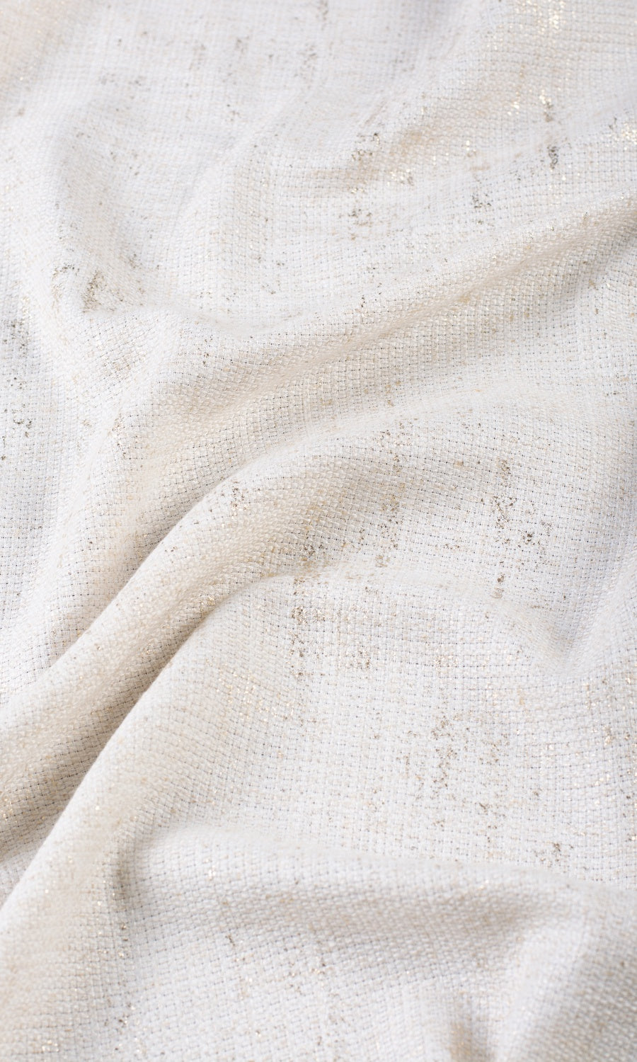 Metallic Accents Home Textile Fabric Material By the Metre (Cream/ Golden)