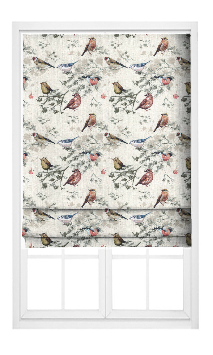 Bird-Print Cotton Home Textile Fabric Material By the Metre (Red/ Gray/ Blue/ Beige)