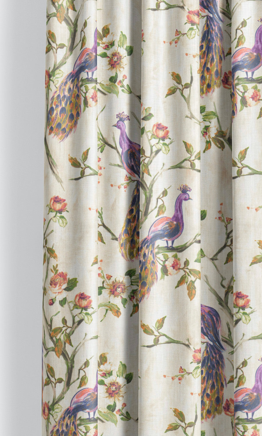 French Country Print Window Treatments Fabric By the Metre (Orange/ Green/ Purple)