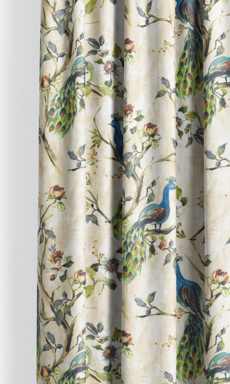 French Country Print Window Treatments Fabric Sample (Blue/ Green)