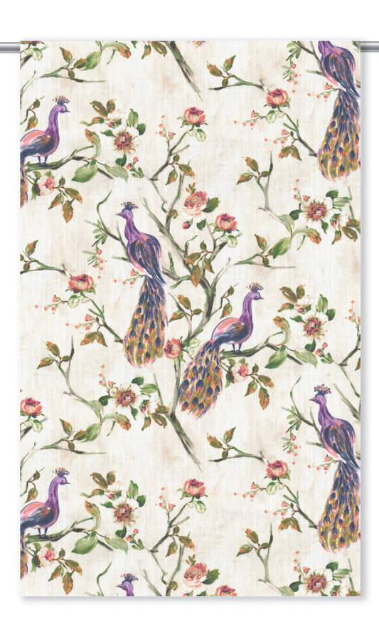 French Country Print Home Décor Fabric By the Metre (Orange/ Green/ Purple)
