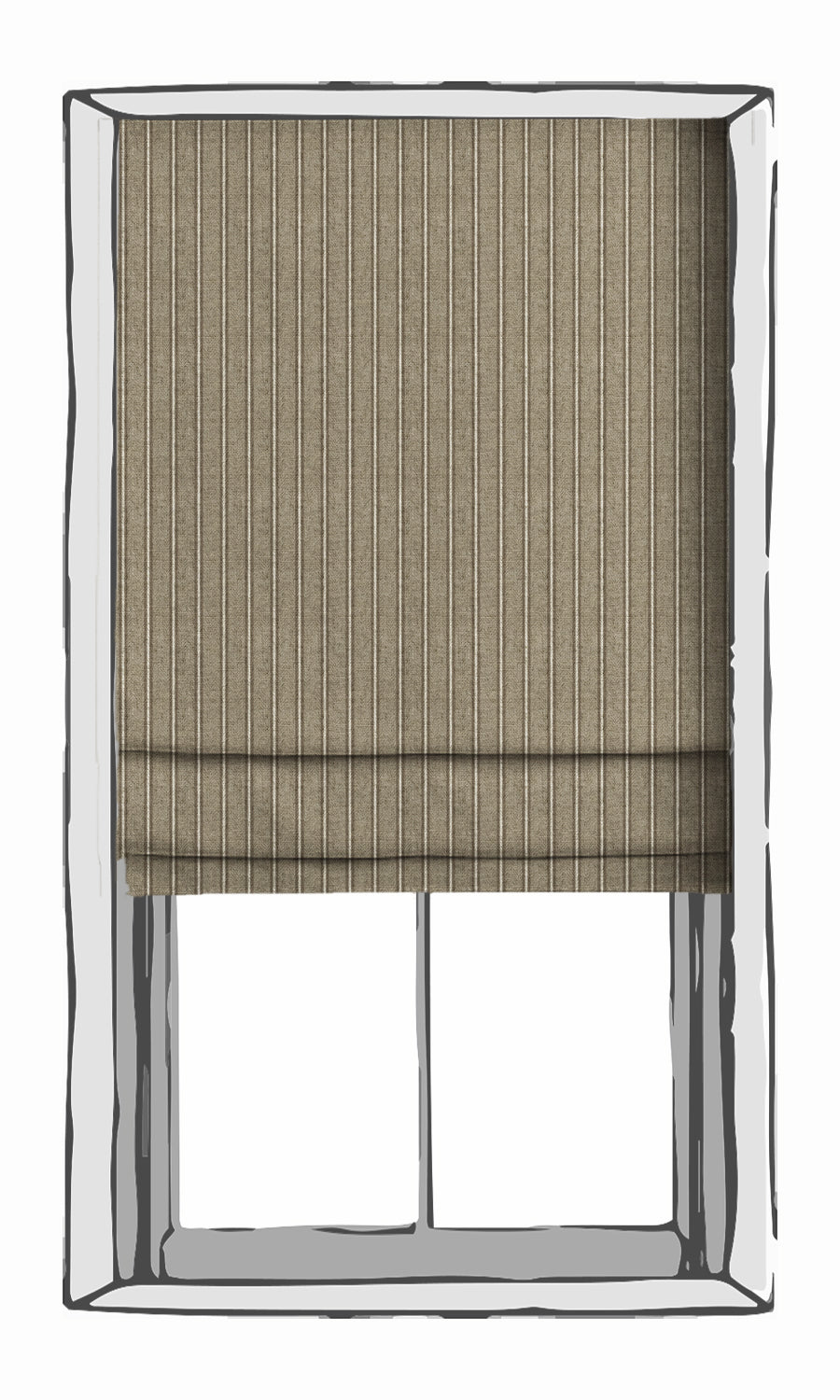 Modern Striped Print Blinds (Brown & Beige) for Living, Bedroom, Kitchen, Bathroom